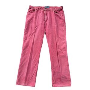 Polo Ralph Lauren Mens Red Corduroy Pants Straight Leg 38x30 Cotton RN41381